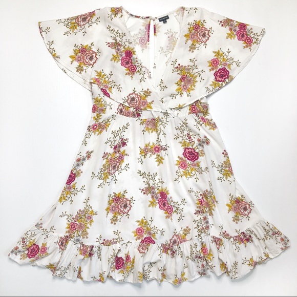 SOLD Torrid 2X White Floral Challis Skater Dress - Picture 3 of 8